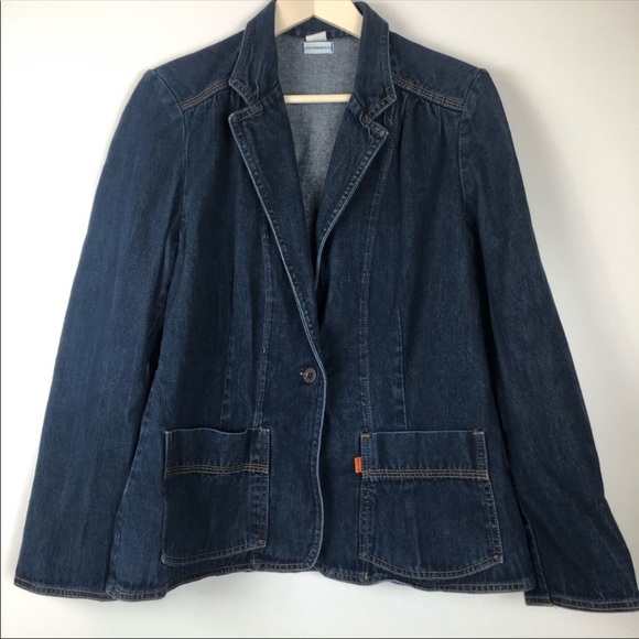 Levi’s Denim Blazer Jacket One button Orange Tab S